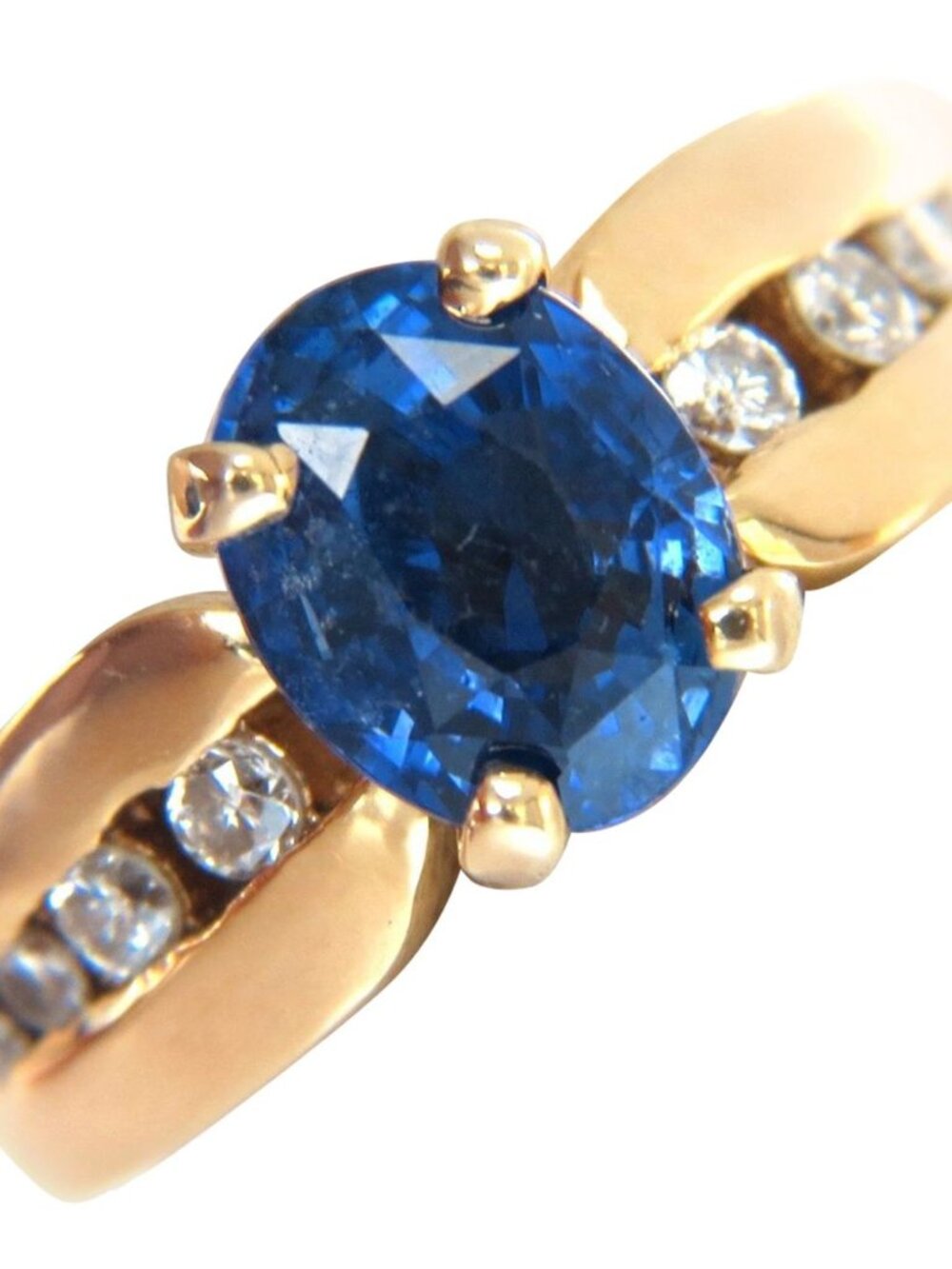 GIA Certified 2.66ct natural no heat sapphire diamond ring 14kt. unheated blue*
